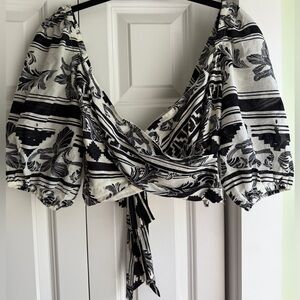 EXPRESS Floral Wrap Top